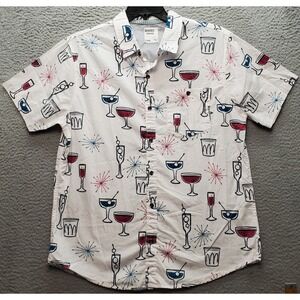Reverse Threads Shirt Men's‎ XL Multi Party Martini Regular Collared Button-Up